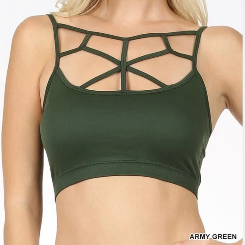 Diva Padded Cage Bralette Sports Bra Crop Top
